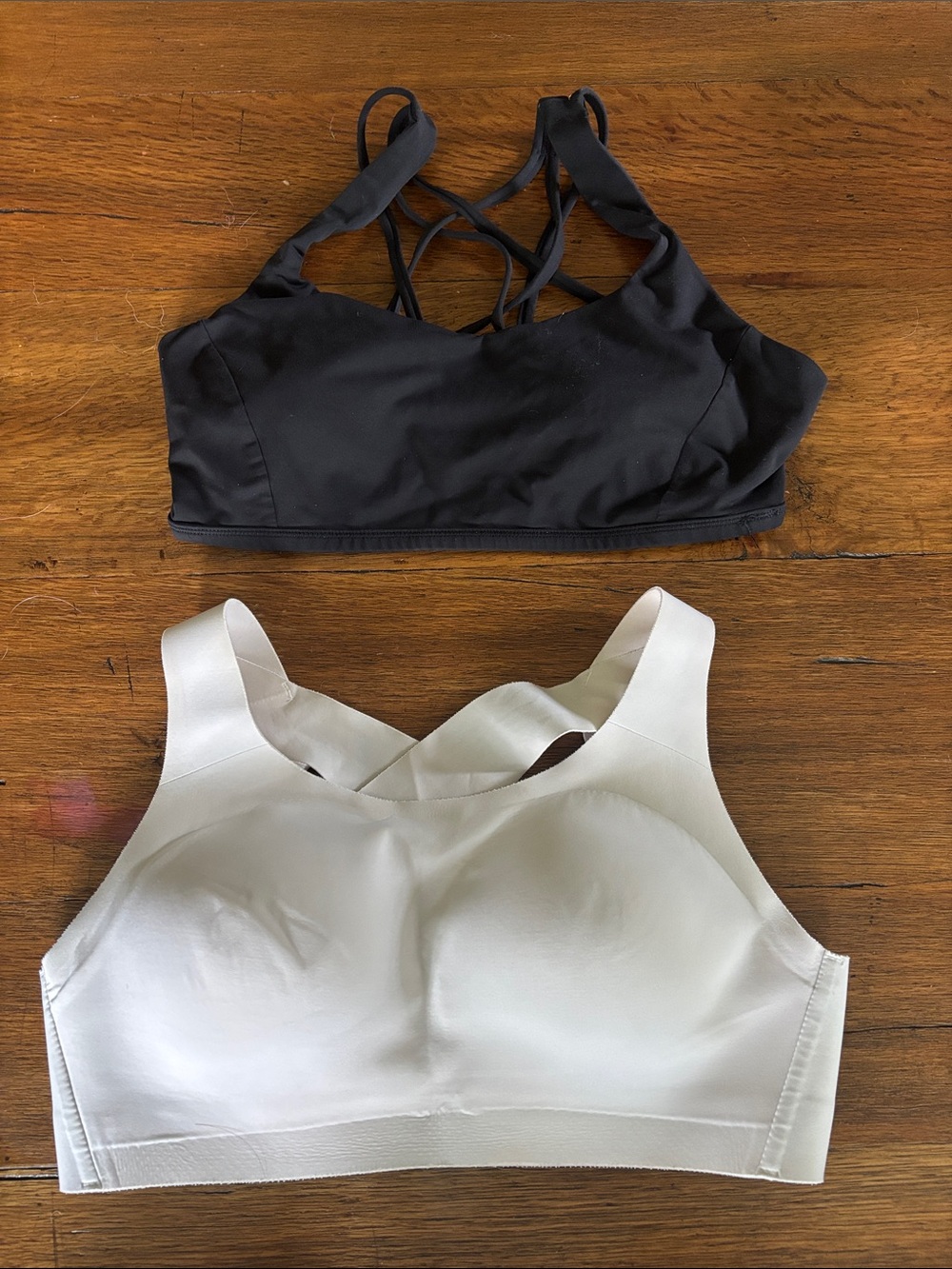 Lululemon 2 sports bras. Black and White Strappy Sports Bras